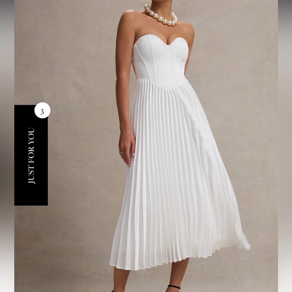 Club L London BORDEAUX
CREAM SATIN CORSET STYLE MIDI DRESS US 6